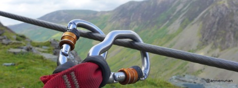 View of ropes above Fleetwith Pike's Via Ferrata